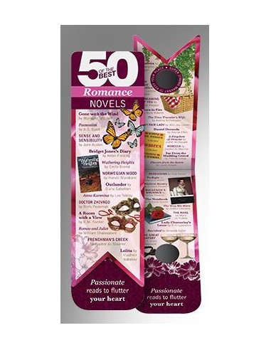Zakładka - 50 Best Romance Novels Bookmarks